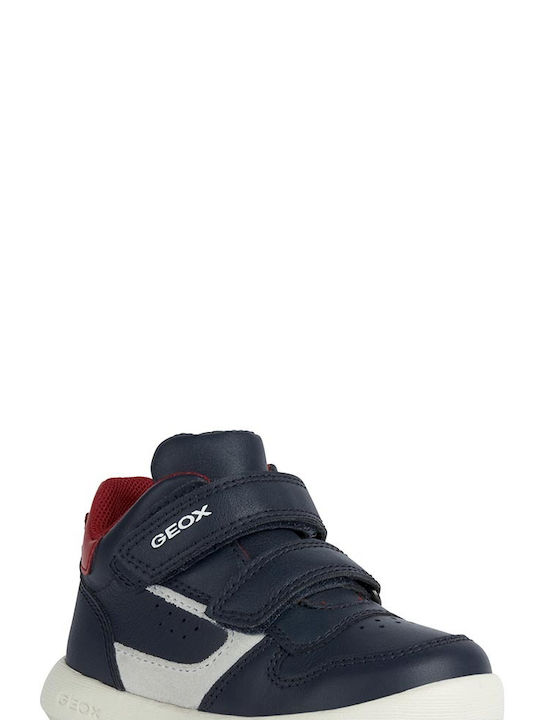 Geox Παιδικά Sneakers High Ανατομικά με Σκρατς Navy Μπλε