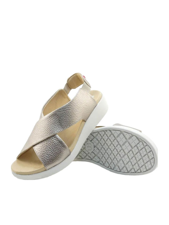 Anatomic Women's Leather Platform Shoes Gold