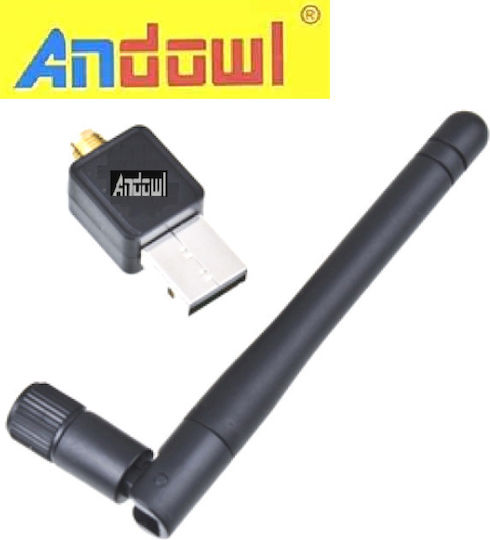 Andowl 05003VTM50BK Αντάπτορας Δικτύου USB με Ασύρματη Σύνδεση Wi-Fi 900Mbps και Αποσπώμενη Κεραία