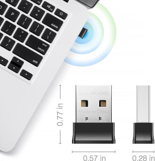 Cudy WU650 USB Netzwerkadapter mit Drahtloser Wi-Fi Verbindung 650Mbps (Netzwerkversion v1)