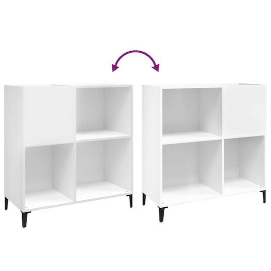 vidaXL Mobilier Hi-Fi cu 3 Rafturi Alb 38x84.5x89cm