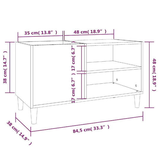 vidaXL Έπιπλο Hi-Fi Λευκό 38x84.5x48cm