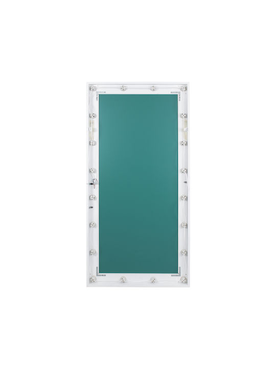 GloboStar Wandspiegel Ganzkörper mit Weiß Hölzernes Rahmen & LED Beleuchtung 160x80cm 1Stück