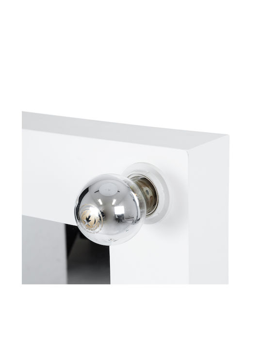 GloboStar Wandspiegel Ganzkörper mit Weiß Hölzernes Rahmen & LED Beleuchtung 160x80cm 1Stück