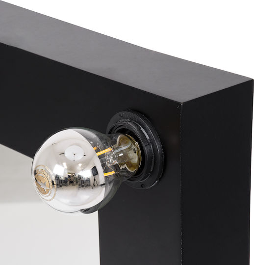 GloboStar Wall Mirror Full Length with Black Wooden Frame & LED Lighting 160x80cm 1pcs
