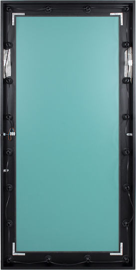 GloboStar Wall Mirror Full Length with Black Wooden Frame & LED Lighting 160x80cm 1pcs