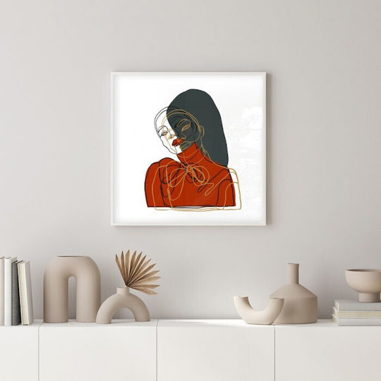 Autocolant Decorativ De Perete Femeie Bluza Portocalie 1 Bucată Walls