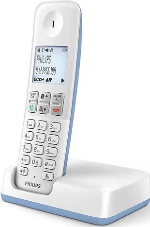 Philips D250 Cordless Phone with Greek Menu White