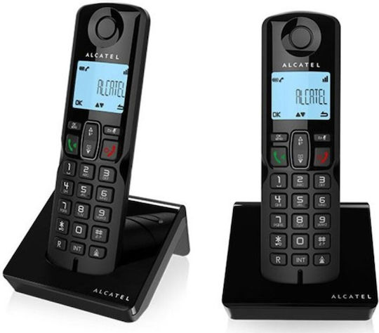 Alcatel S280 Ασύρματο Τηλέφωνο Duo με Ελληνικό Μενού Μαύρο