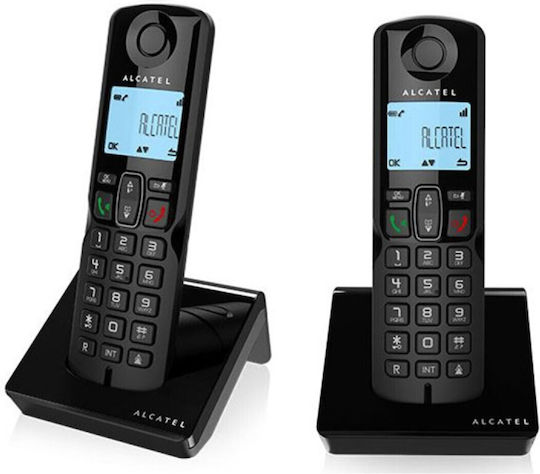 Alcatel S280 Ασύρματο Τηλέφωνο Duo με Ελληνικό Μενού Μαύρο