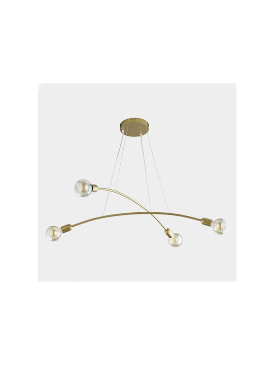 TK Lighting Helix Pendant Light Gold for 4 Bulbs E27