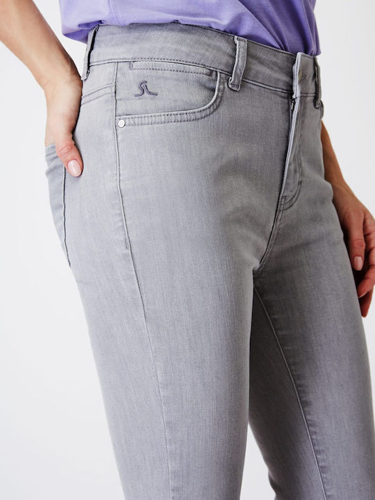 Γυναικείο Υφασμάτινο Παντελόνι σε Skinny Εφαρμογή Γκρι