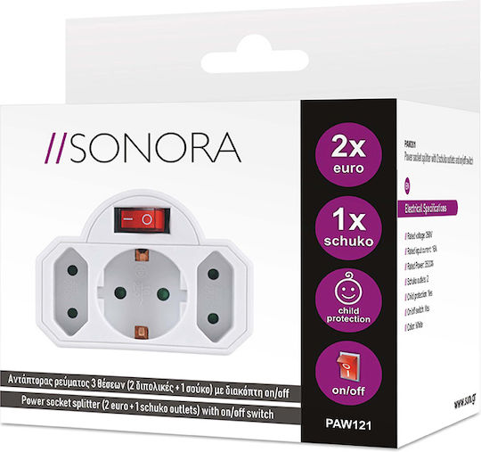 Sonora PAW121 Ταφ 3 Θέσεων με Διακόπτη