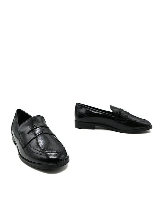 Patent Leather Women's Moccasins in Black Color