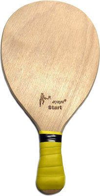 "το αγόρι" Start Beach Racket Beige 400gr with Straight Handle Yellow