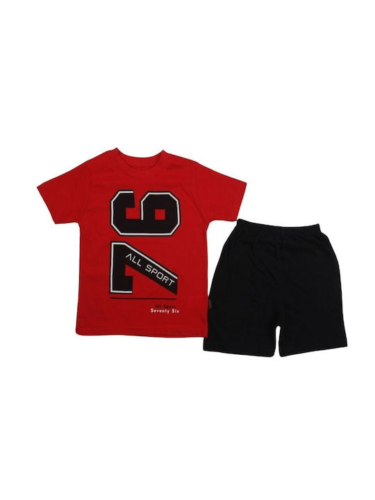 Moyes Kinder Set mit Shorts Sommer 2Stück Rot