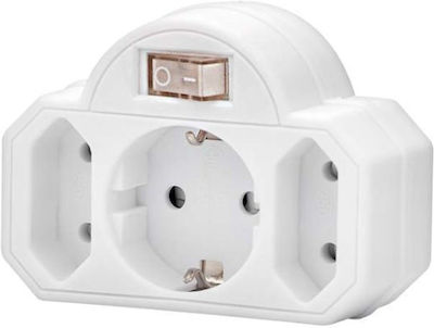 SAS 3-Outlet T-Shaped Wall Plug White