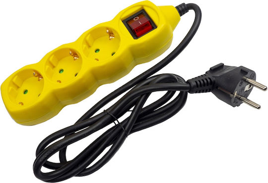 Entac ESEG3-1.5-SW-Y Power Strip 3 Positions with Switch and Cable 1.5m Yellow