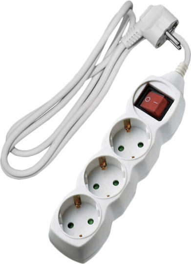Alfaone V03BK Power Strip 3 Positions with Switch and Cable 1.5m