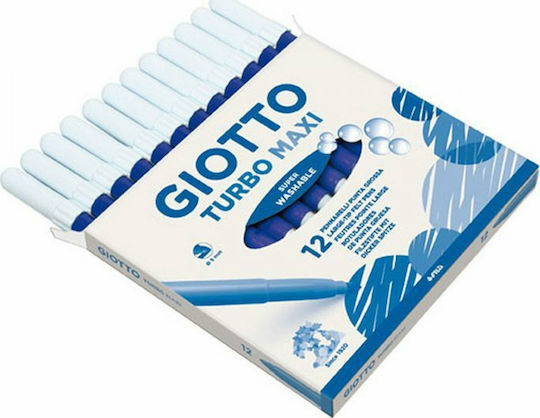 Giotto Turbo Maxi Blue Washable Drawing Marker 5mm Thick