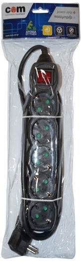 Com Power Strip 5 Positions with Switch and Cable 1.5m
