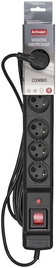 Active Jet ACJ COMBO 6Gn Power Strip with Surge Protection 6 Positions with USB-A, Switch and Cable 10m