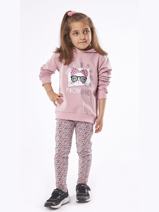 Εβίτα Kids Set with Leggings Winter 2pcs Pink