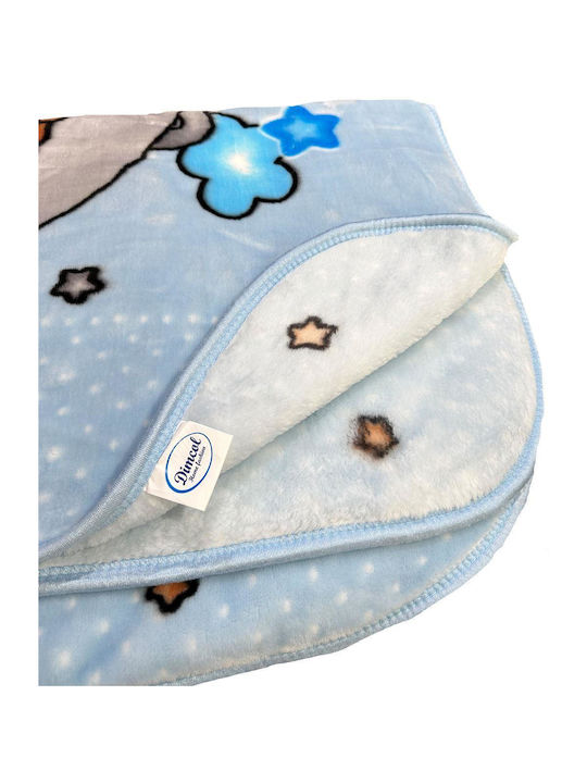 Dimcol Decke Kinderbett Samt Baby Blue Dimcol 110x140cm