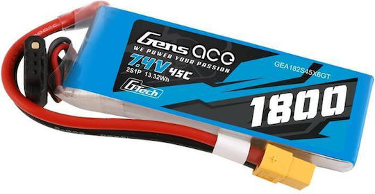 Gens Ace Ace Classic Μπαταρία Li-Po 7.4V 1800mAh 45C 2S XT60 για Τηλεκατευθυνόμενο 2τμχ