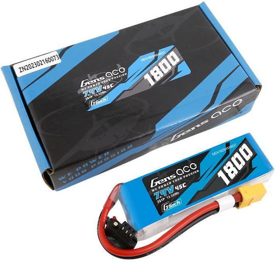 Gens Ace Ace Classic Μπαταρία Li-Po 7.4V 1800mAh 45C 2S XT60 για Τηλεκατευθυνόμενο 2τμχ
