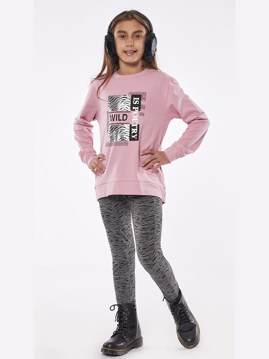 Εβίτα Kids Set with Leggings Winter 2pcs Pink