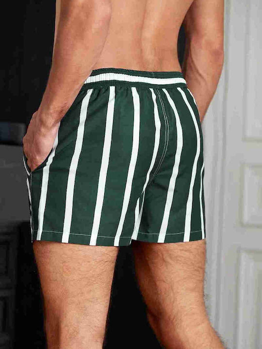 Men's Swimwear Shorts Green Striped