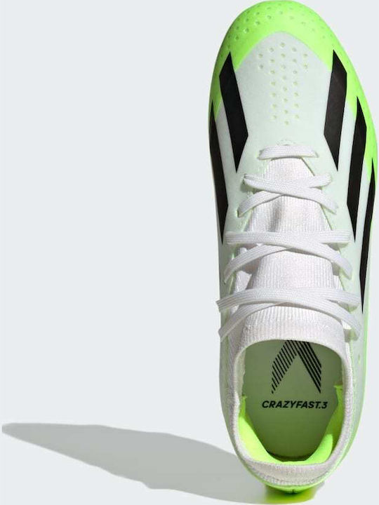 Παιδικά Ποδοσφαιρικά Παπούτσια X Crazyfast.3 με Τάπες Λευκά