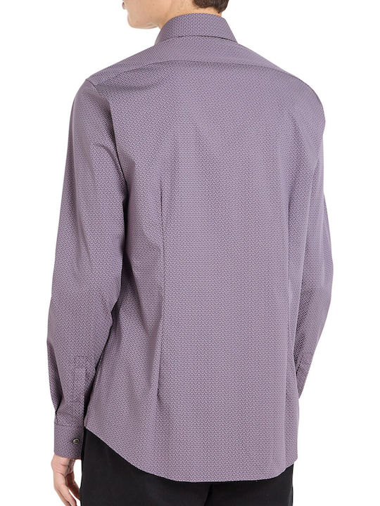 Calvin Klein Men's Shirt Long Sleeve Cotton Purple