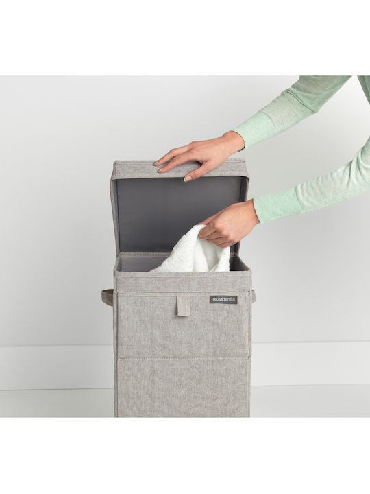 Brabantia Fabric Laundry Basket 35lt with Cap 37x32x44.5cm Gray