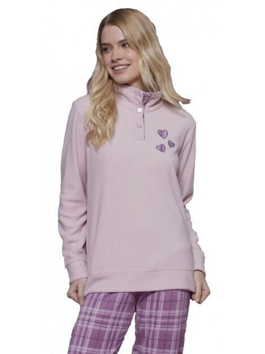 Noidinotte Winter Damen Pyjama-Set Lila