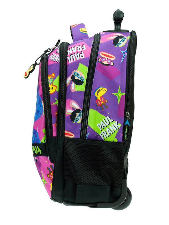 Paul Frank Punk School Bag Trolley Elementary, Elementary Multicolour with Water Bottle Holder 30Liters