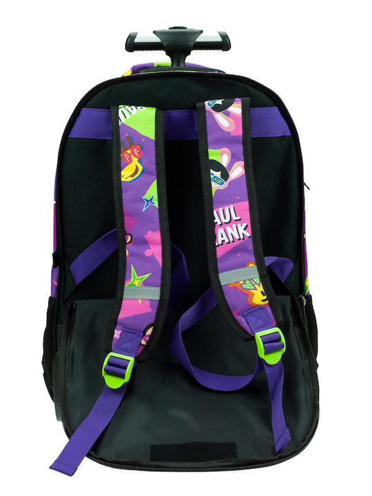 Paul Frank Punk School Bag Trolley Elementary, Elementary Multicolour with Water Bottle Holder 30Liters