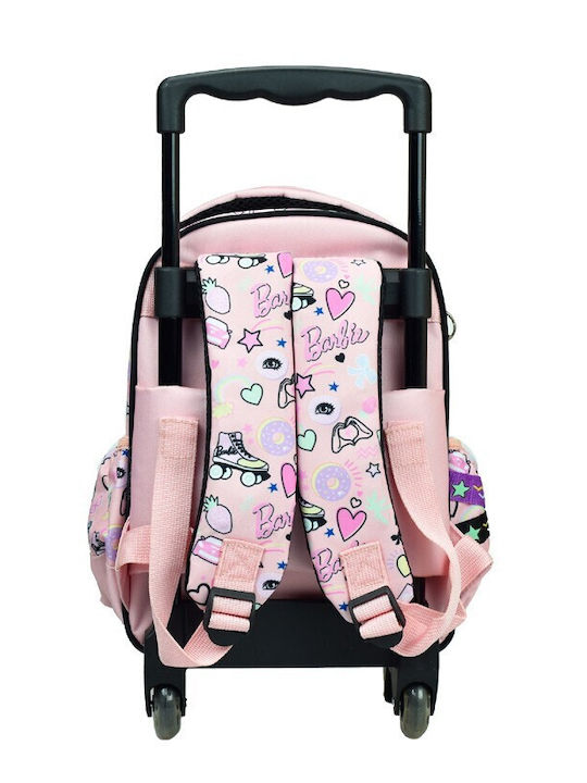 Gim Barbie Power Pastels School Bag Trolley Kindergarten Pink with Water Bottle Holder 12Liters