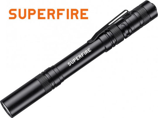 Superfire Flashlight LED IP44 with Maximum Brightness 121lm Black