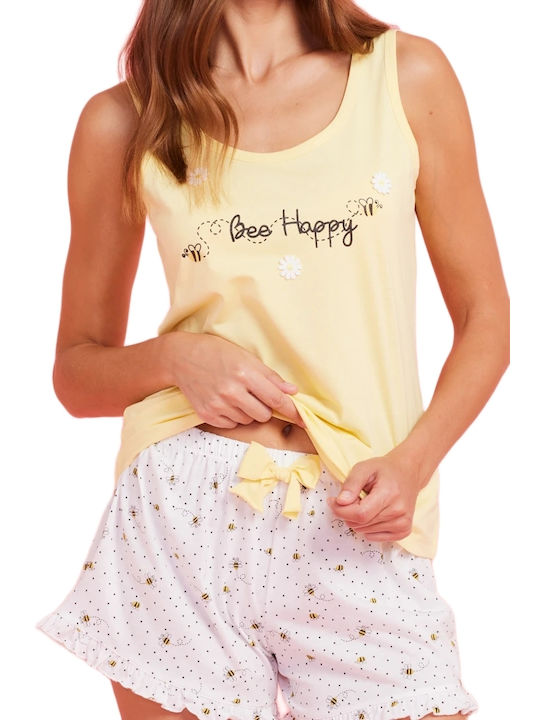 Noidinotte Summer Women's Pyjama Set Yellow