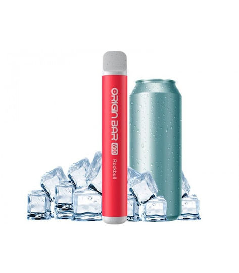 Aspire Origin Bar Ηλεκτρονικό Τσιγάρο μιας Χρήσης 600 Εισπνοών RockBull χωρίς Νικοτίνη 2ml Κόκκινο