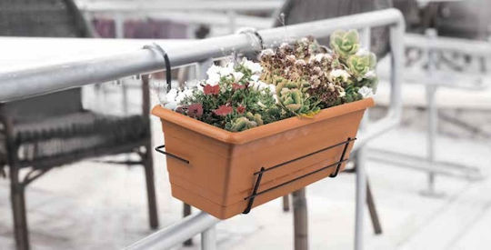 Viosarp Ζαρντινιέρα Πλαστική Καφέ 60x20x17εκ.