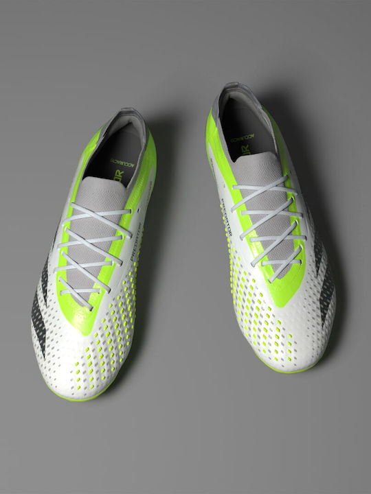 Adidas Predator Accuracy.1 FG Low Football Shoes with Cleats Cloud White / Core Black / Lucid Lemon