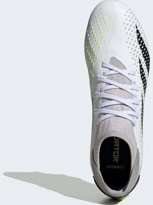 adidas Predator Accuracy.3 Football Shoes with Cleats Cloud White / Core Black / Lucid Lemon