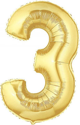 Balloon Foil Number 3 Gold 40cm