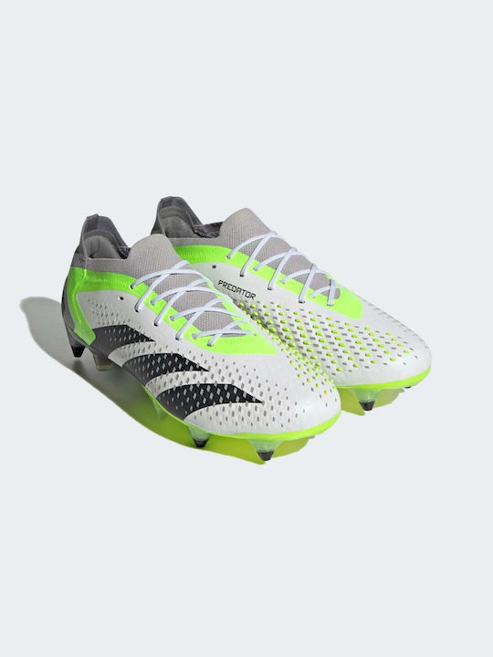 Adidas Accuracy.1 SG Scăzut Pantofi de Fotbal cu clești Cloud White / Core Black / Lucid Lemon