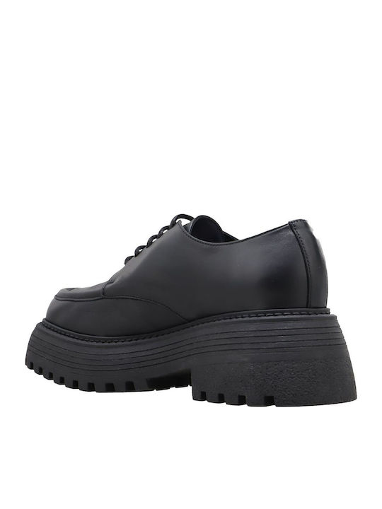 Women's Leather Oxford Shoes Black