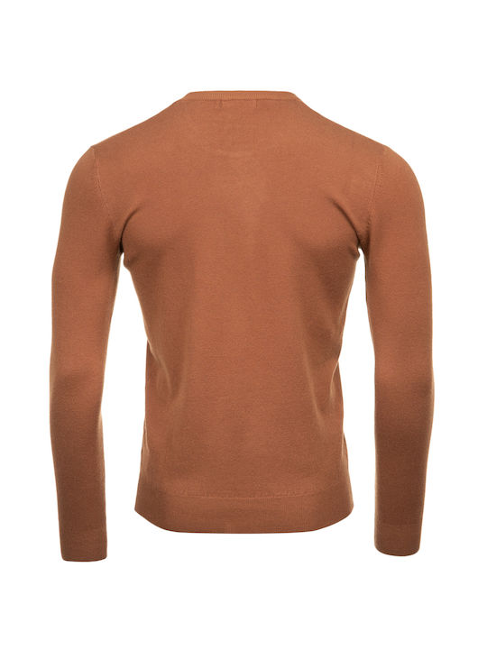 Gianni Lupo Herren Langarm-Pullover Braun