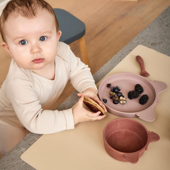 Nuuroo Baby Food Plate Alex Koala Made of Silicone Mahogany 2 Pieces